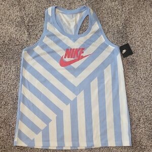 Nike Blue and White Tank Top